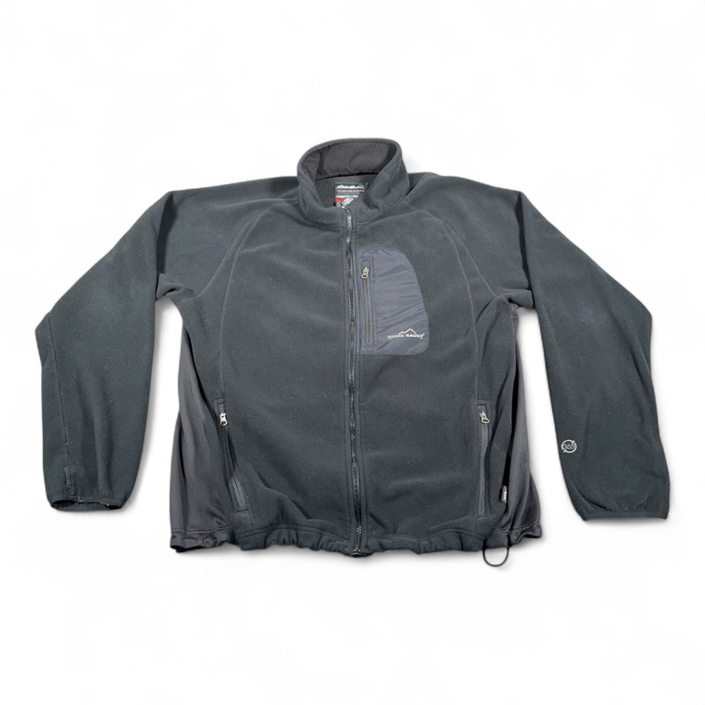 Eddie Bauer Jacket Adult EXTRA LARGE Black Windcutter Fleece Polartec Outdoor